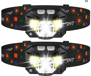 LHKNL Headlamp Flashlight, 1200 Lumen Ultra-Light Bright LED Rechargeable Headlight with White Red Light,2Pack Waterproof Motion Sensor Head Lamp,8 Mode for Outdoor Camping Running Cycling Fishing